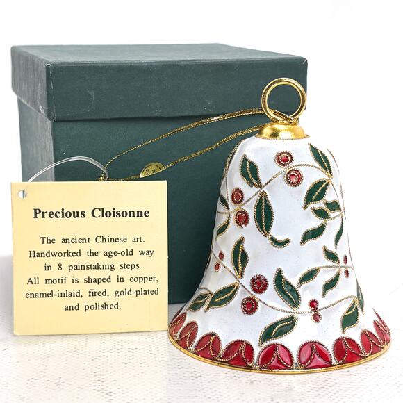 Cloisonne Other - Cloisonne Christmas Bell Old Stock Vintage With Tags Original Box